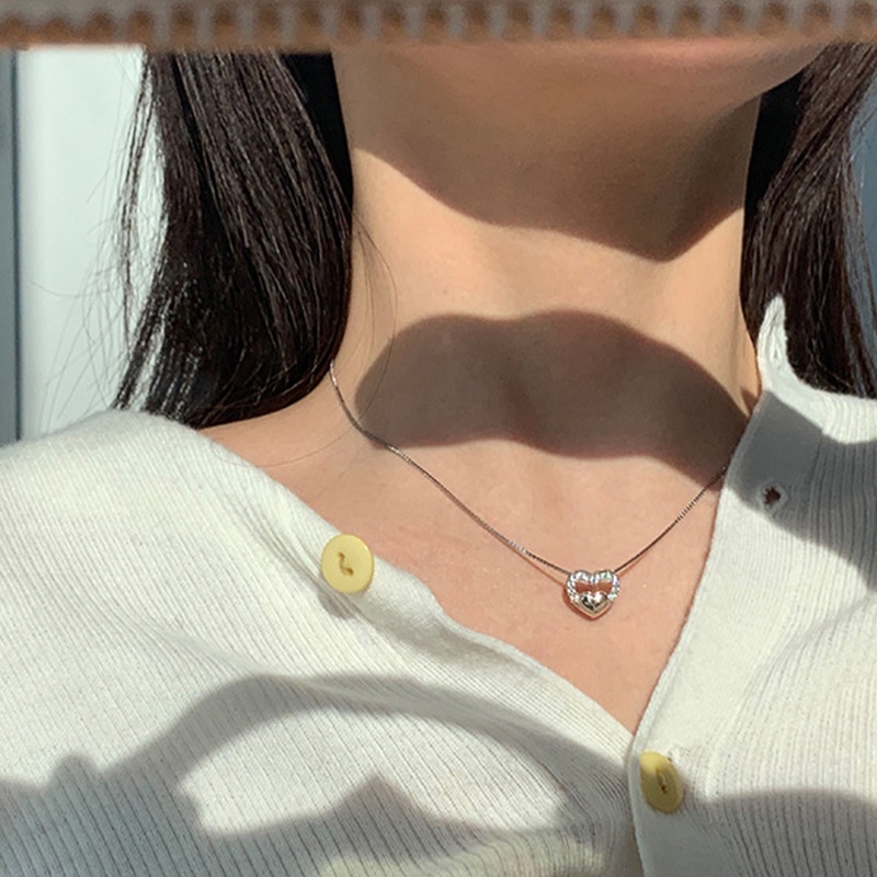 Vòng cổ Hình Trái Tim Đính Đá Sang Trọng Cho Nữ