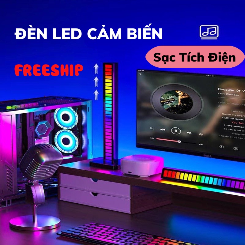 Đèn Led Cảm Ứng, Thanh Đèn Led Rgb Âm Thanh Đa Màu Sắc Hot Tiktok LEON OFFICIAL