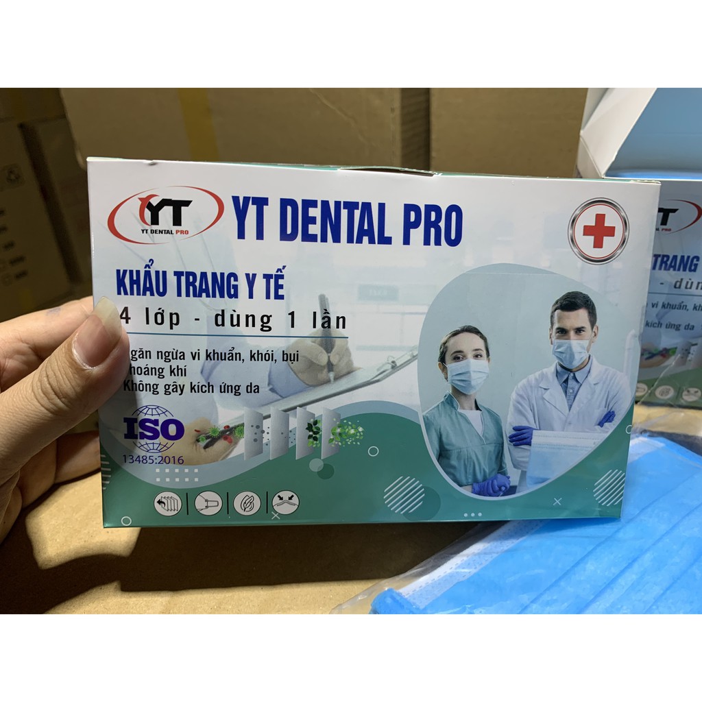 Thùng 50 hộp khẩu trang y tế 4 lớp, CÓ LOGO, lọc vi khuẩn và bụi, bảo vệ sức khỏe người tiêu dùng .