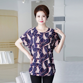 Áo tay ngắn dáng rộng thời trang phụ nữ tuổi trung niên
