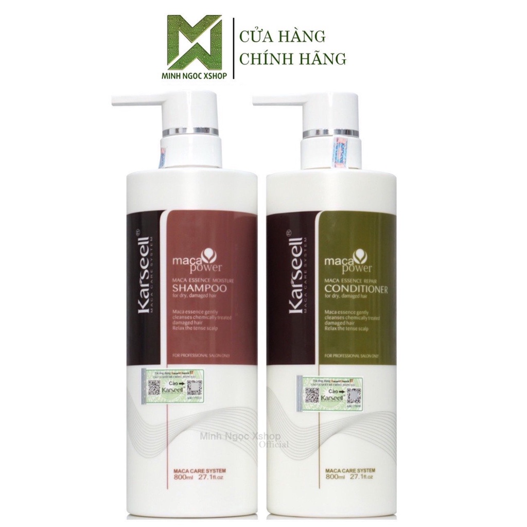 Dầu gội xả phục hồi siêu mượt chuẩn salon KARSEELL Maca 800ml