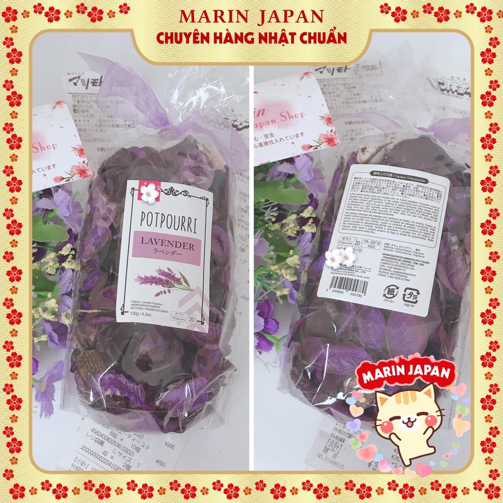 (Sale, Hàng Nhật) Túi hoa khô thơm tinh dầu hương hoa hồng , oải hương lavender , vanilla Potpourri siêu thơm Nhật Bản