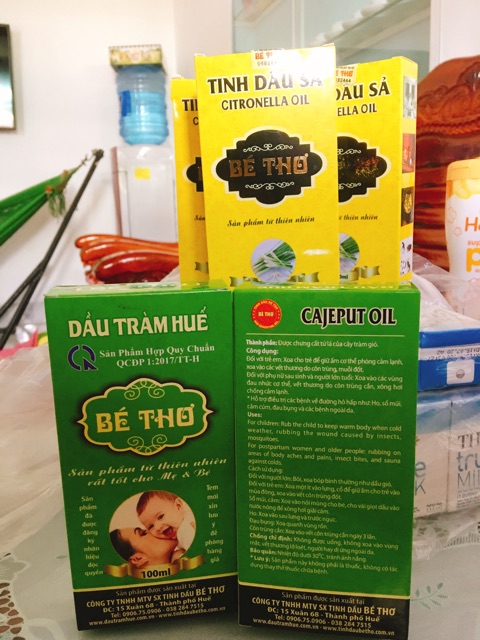 DẦU TRÀM BÉ THƠ CHÍNH HÃNG CỦA HUẾ- CHAI 100ML. HÌNH THẬT- CÓ TEM CHỐNG GIẢ