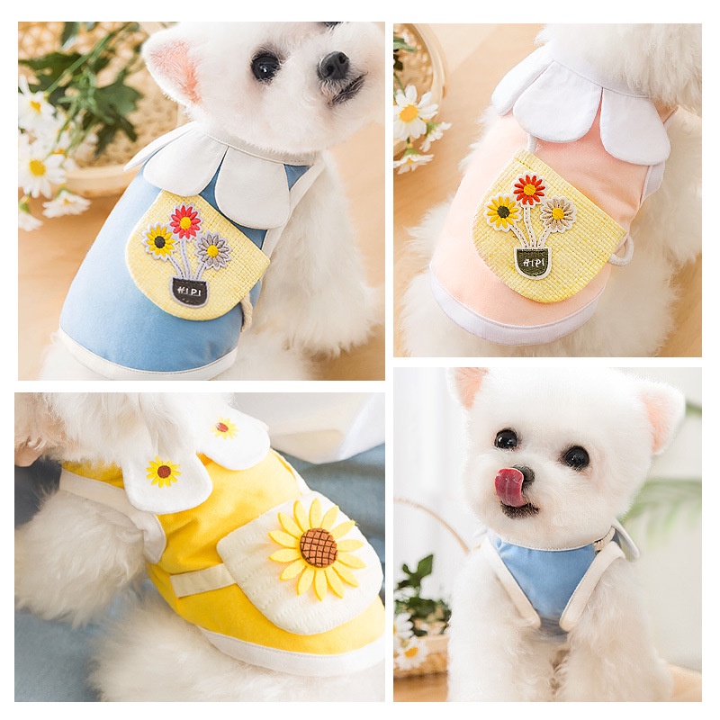 Áo Tank Top Hai Chân Mỏng Họa Tiết Hoa Hướng Dương Dễ Thương Thời Trang Mùa Hè Cho Thú