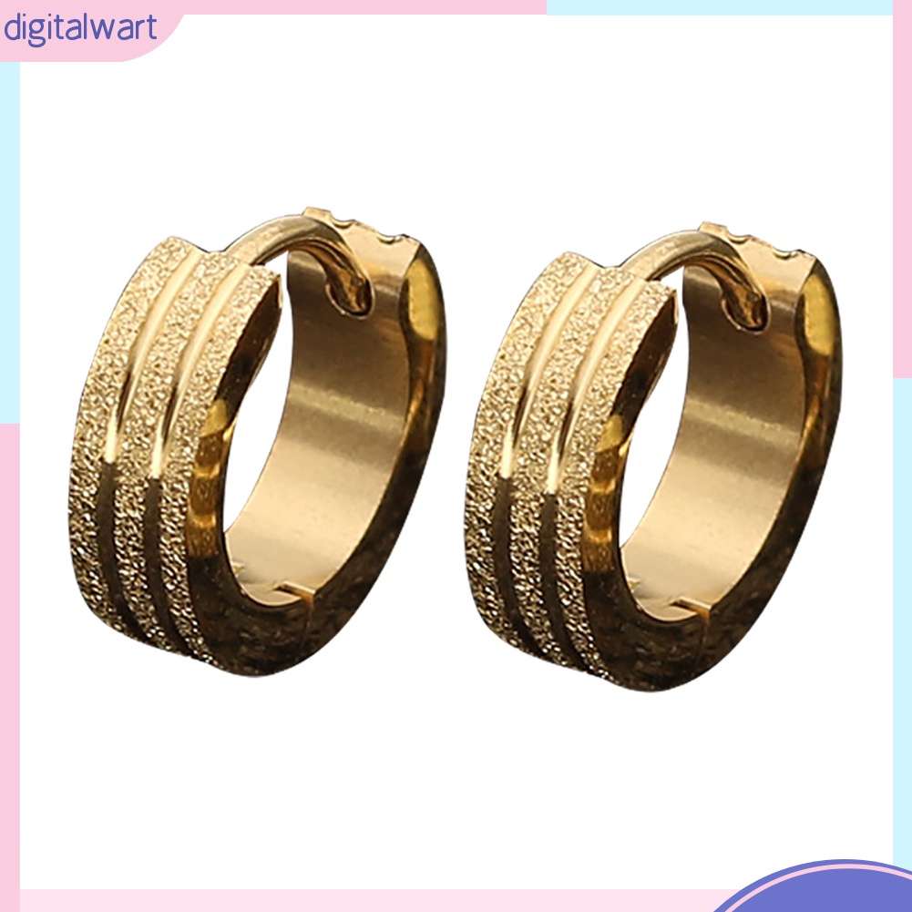 Khuyên Tai Tròn Dạng Vòng Phẳng Bằng Thép Không Gỉ Thời Trang Cá Tính Dành Cho Nam Và Nữ