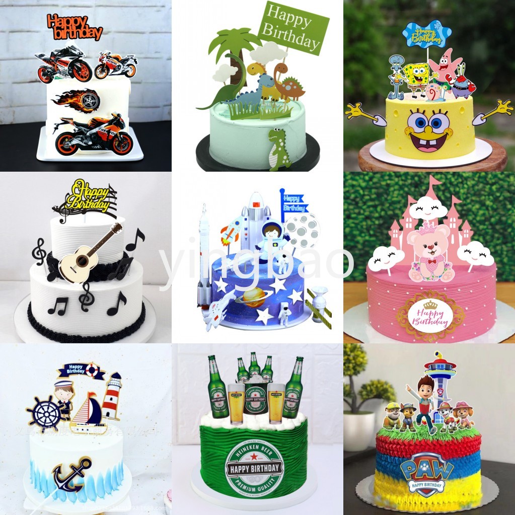 1 Set Que Cắm Trang Trí Bánh Sinh Nhật Hình Nhân Vật Hoạt Hình