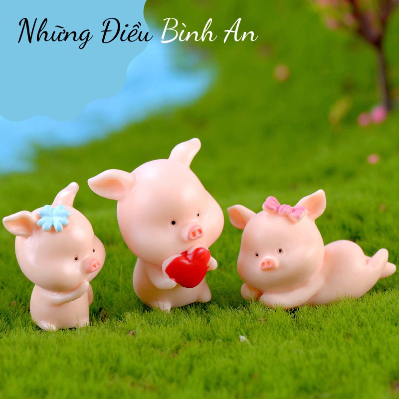 Heo Con trang trí ô tô, bàn làm việc, bánh kem đáng yêu dễ thương Sét 9 chú heo con 💕FREESHIP 50k💕 Những Điều Bình An