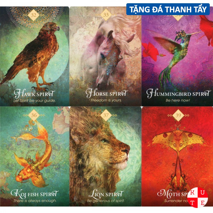 Bộ Bài Spirit Animal Oracle 68 Lá Bài Tặng File Tiếng Anh Và Đá Thanh Tẩy B4 C4