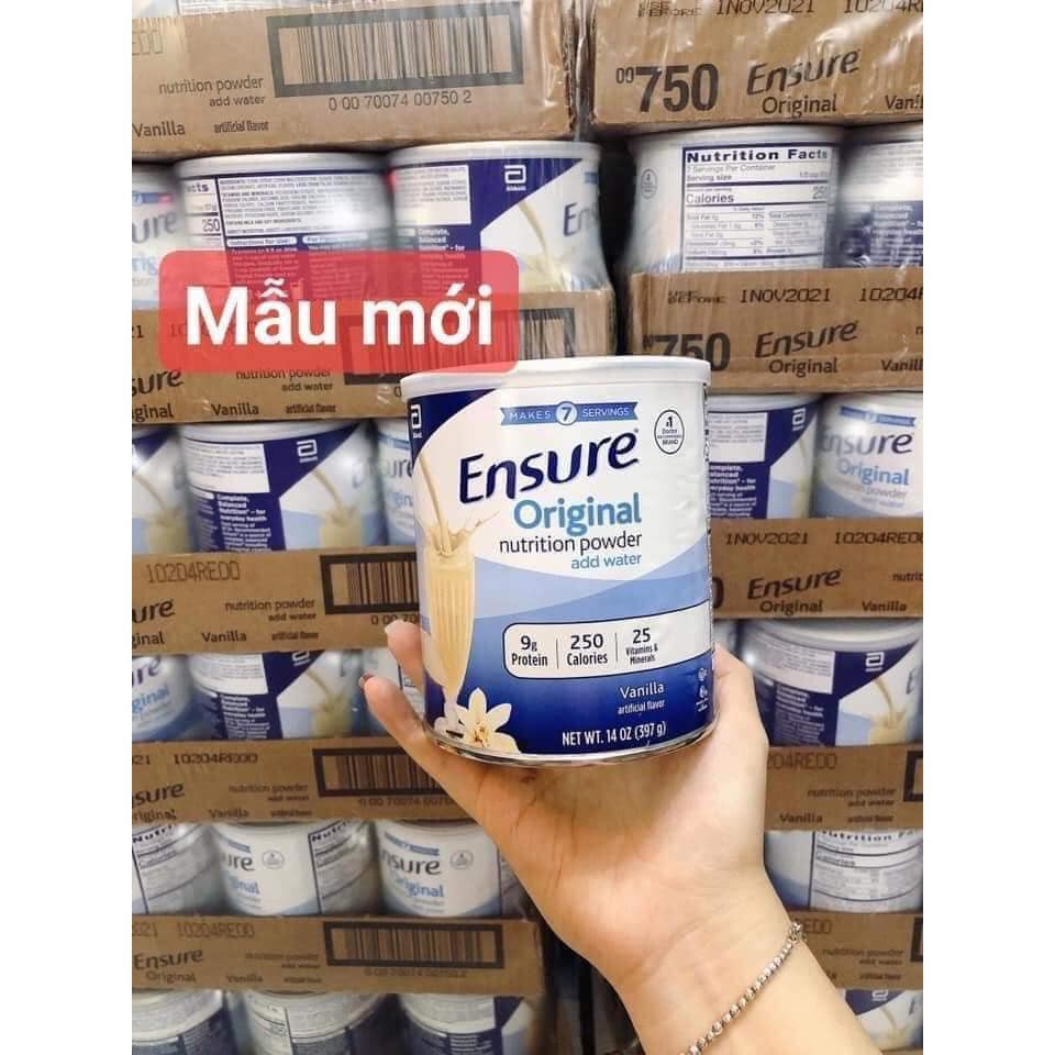 ( Date 12/2021) Mẫu mới - Sữa bột Ensure Original Nutrition Powder Mỹ