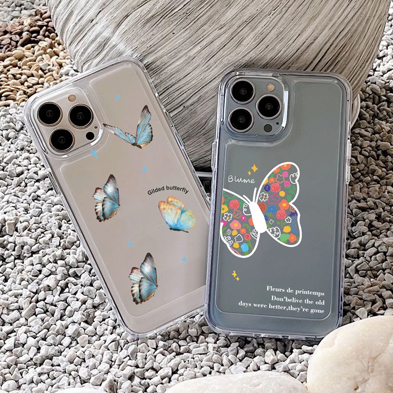 Suntaiho Ốp lưng iphone Suntaiho Ốp lưng iphone Ốp Điện Thoại dẻo trong suốt họa tiết bướm thích hợp cho IPHONE 11 PRO 13 PRO MAX 12 PRO MAX XSMAX XR 7 8 PLUS