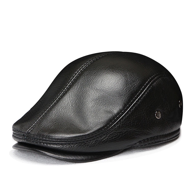 Nón Beret Da Giữ Ấm Tai 2lCR Cho Đàn Ông Trung Niên