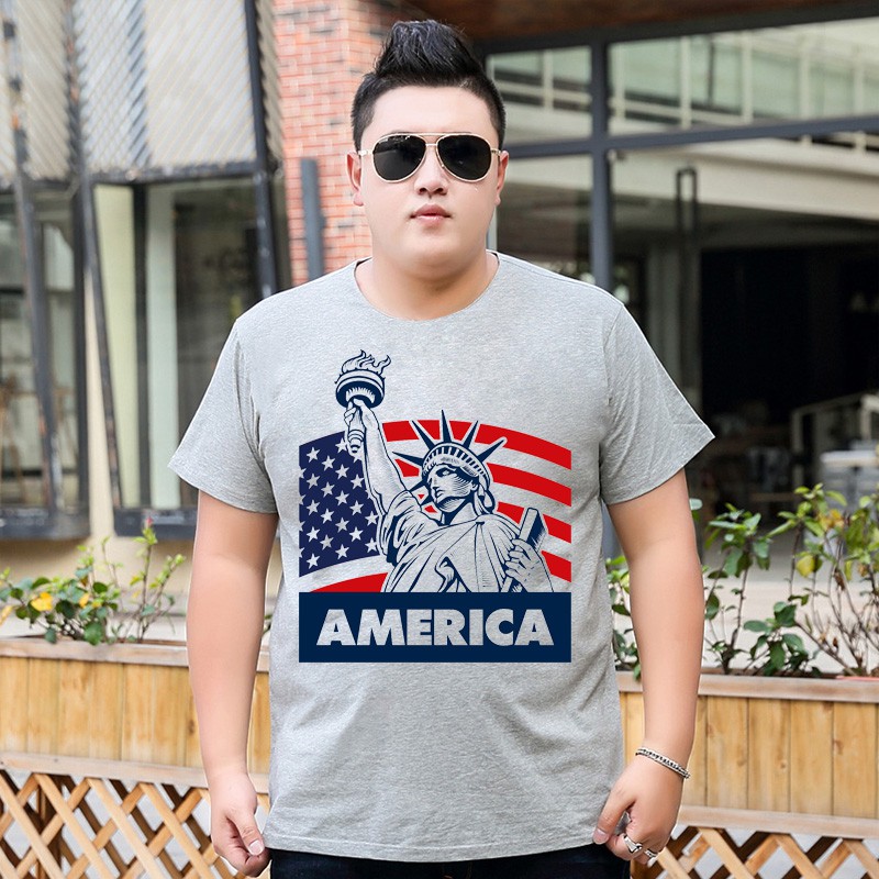 Áo thun Nam màu xám America đẹp độc đáo - BIGSIZE 3XL 4XL 5XL 6XL 7XL M1076