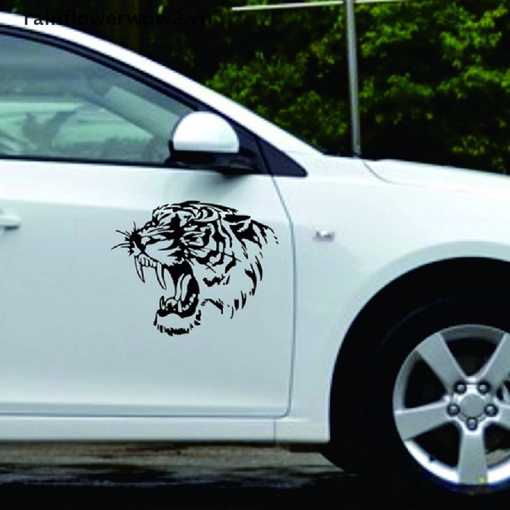 Sticker Dán Tường Hình Đầu Hổ Cá Tính Độc Đáo