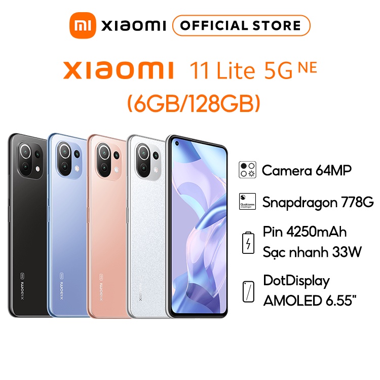 Điện thoại Xiaomi 11 Lite 5G NE (6+128gb / 8+128gb) | Chip Snapdragon ™ 778G | Hàng chính hãng