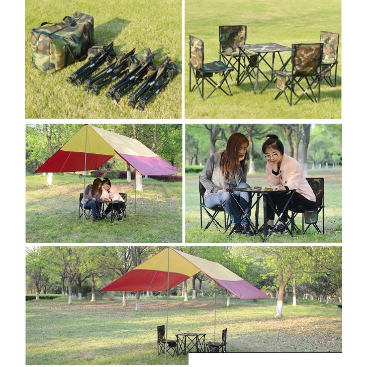 Bộ Bàn Ghế Dã Ngoại, Bộ Bàn Ghế Picnic Màu Rằn Ri Cao Cấp