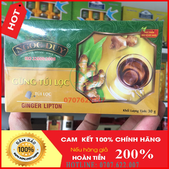 [Mã GRO2405 giảm 10% đơn 250K] Trà Gừng túi lọc 15 túi-Hàng chính hãng Ngọc Duy