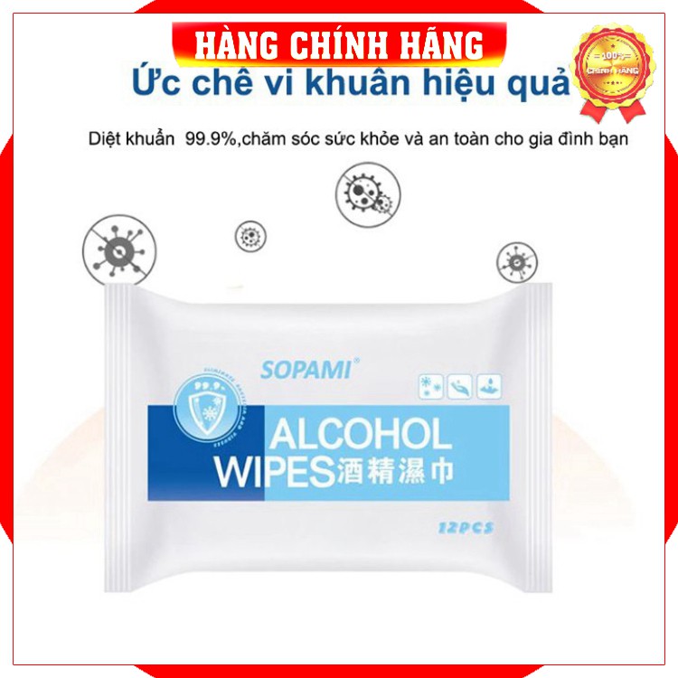 [Freeship-Có bảo hành]   Khăn giấy ướt có cồn alcohol wipes diệt kháng khuẩn đa năng lau bếp