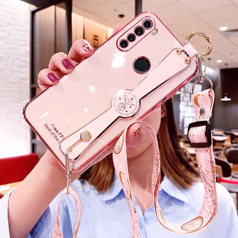 Ốp lưng redmi note 8 pro xiaomi note 8t Ốp Điện Thoại Mềm Đính Đá Có Dây Đeo Cổ Cho xiaomi redmi note 8 pro xiaomi note 8t