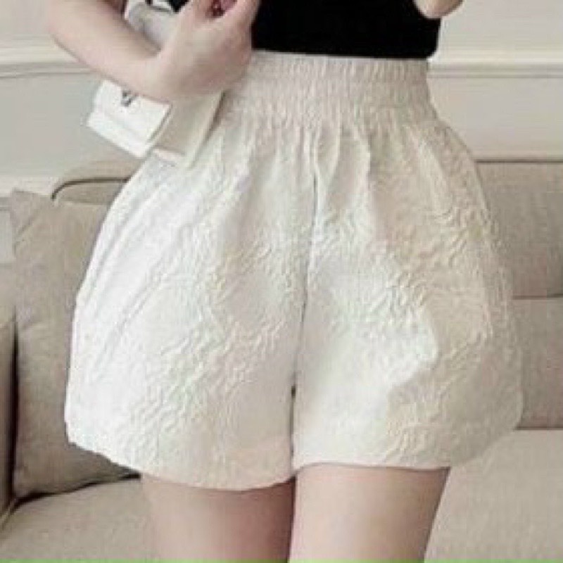 Quần sooc tacta hoa nổi sẵn ba màu | BigBuy360 - bigbuy360.vn