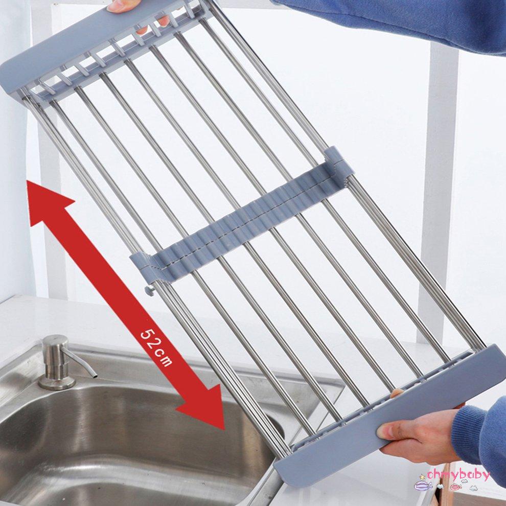 Chậu rửa chén Thoát nước Rổ Rổ Rổ Tổ chức nhà bếp Giá để chén đĩa bằng thép không gỉ [8/13]