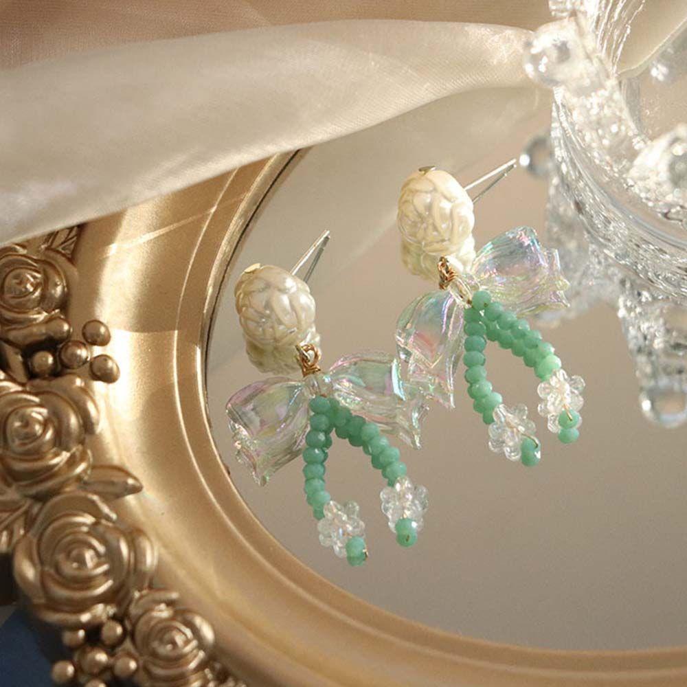 Bông Tai Hình Nơ Dáng Dài Phong Cách Retro Thời Trang Dự Tiệc Cưới Cho Nữ