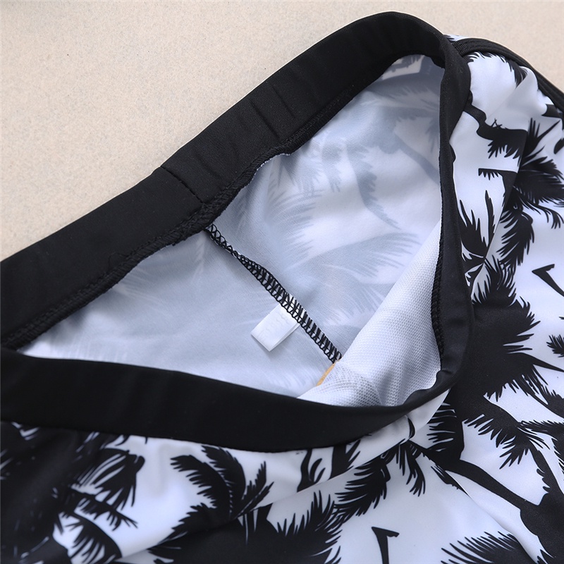 Bộ Đồ Bơi Áo Croptop Phối Quần Short Lưng Cao In Hoa Thời Trang Đi Biển Quyến Rũ Cho Nữ