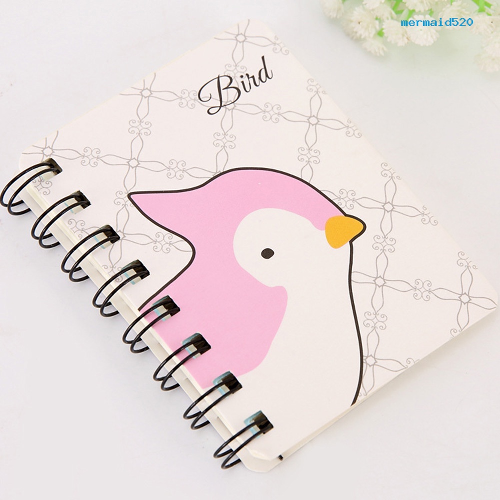 MM 80Sheets Mini Cute Cartoon Animal Spiral Notebook Coil Book Office School Supply