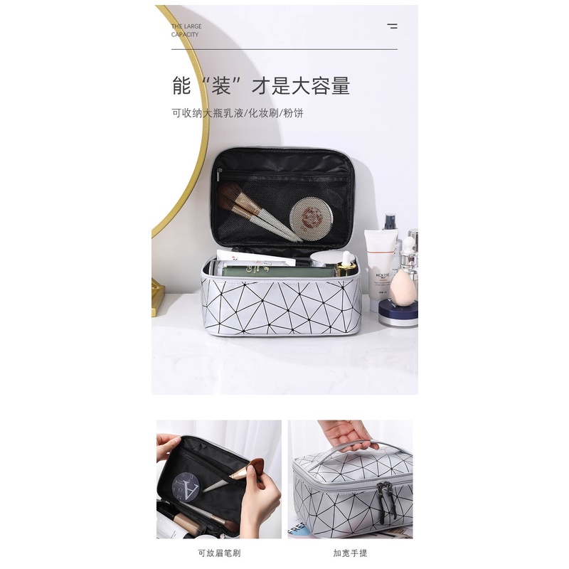 Túi Da PU Đựng Mỹ Phẩm Chống Thấm Nước Tiện Dụng Mang Đi Du Lịch