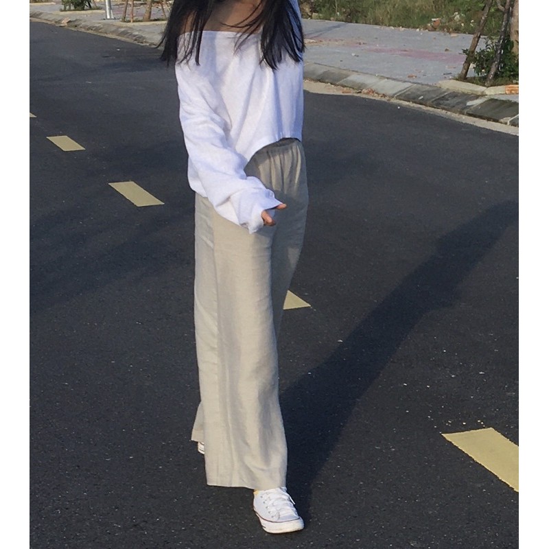 Áo Croptop/Áo dài tay/áo linen/Áo kiểu/Linen top | BigBuy360 - bigbuy360.vn