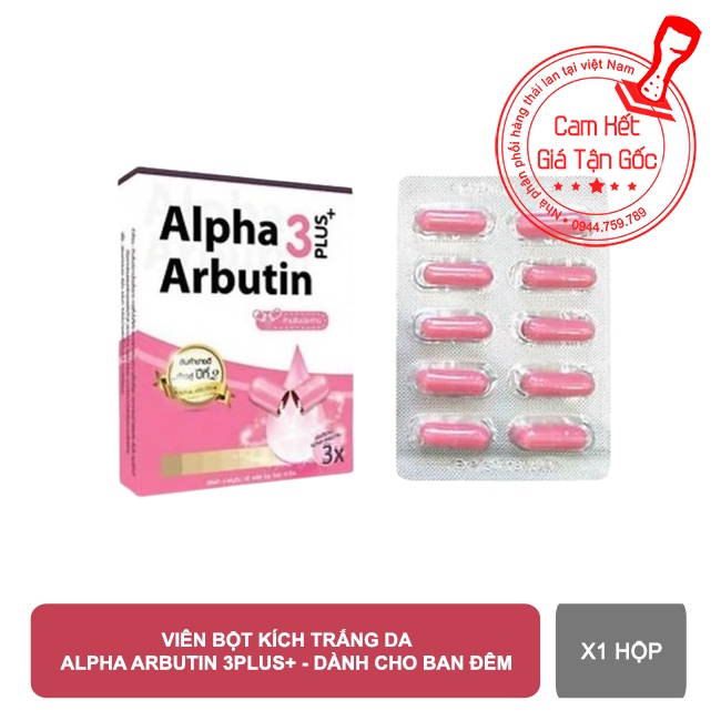 01 Hộp Vĩ Kích Dưỡng Trắng Da Alpha Arbutin Thái Lan