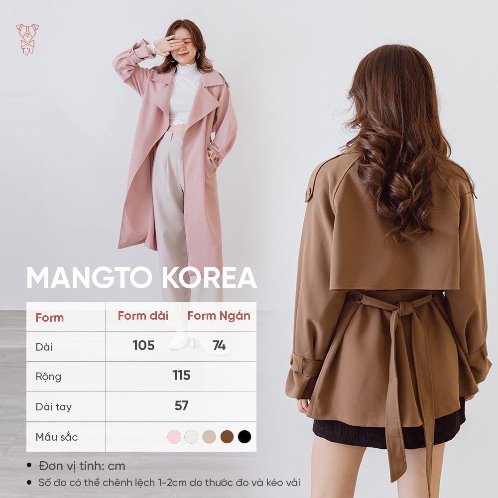 Áo khoác manto MỘT LỚP dáng dài MANTO KOREA (T-Ju thiết kế) | BigBuy360 - bigbuy360.vn