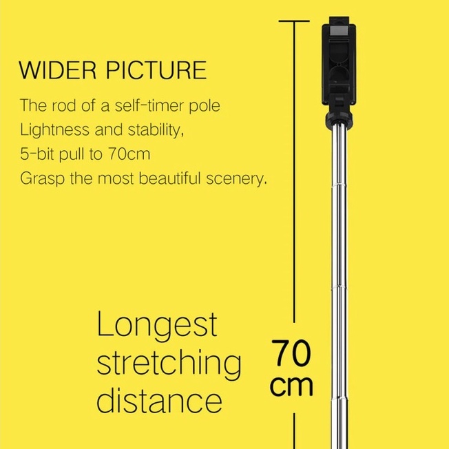 Gậy Tự Sướng Bluetooth K07 Dài 72cm Chống Rung Lắc Hỗ Trợ Chụp Ảnh Selfie Quay Phim Tiktok Livestream Tripod Njoyshop