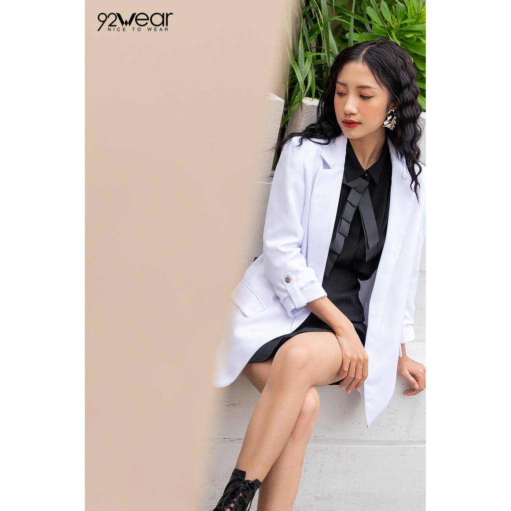 Áo vest nữ blazer công sở dáng dài tay lỡ VDW0662 - 92WEAR