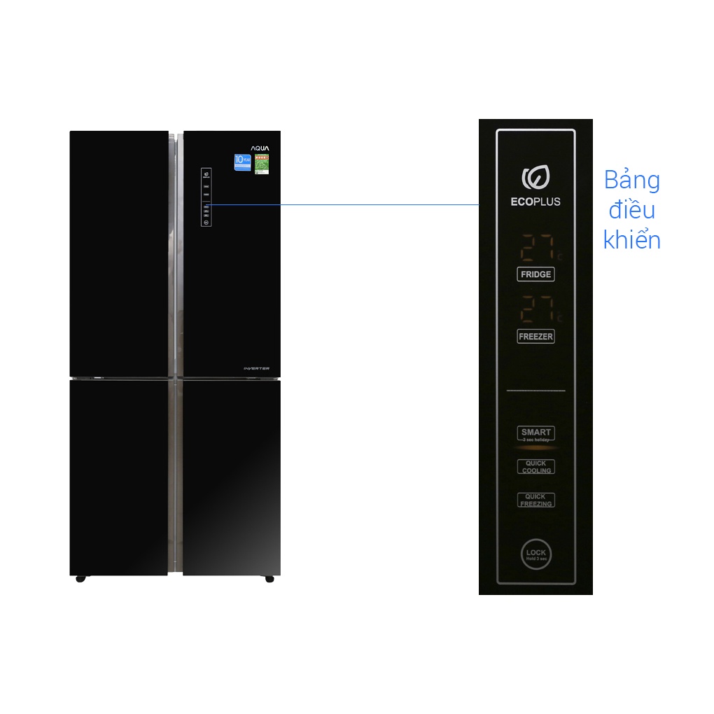 Tủ lạnh Aqua Inverter 456 lít AQR-IG525AM GB - Hàng chính hãng