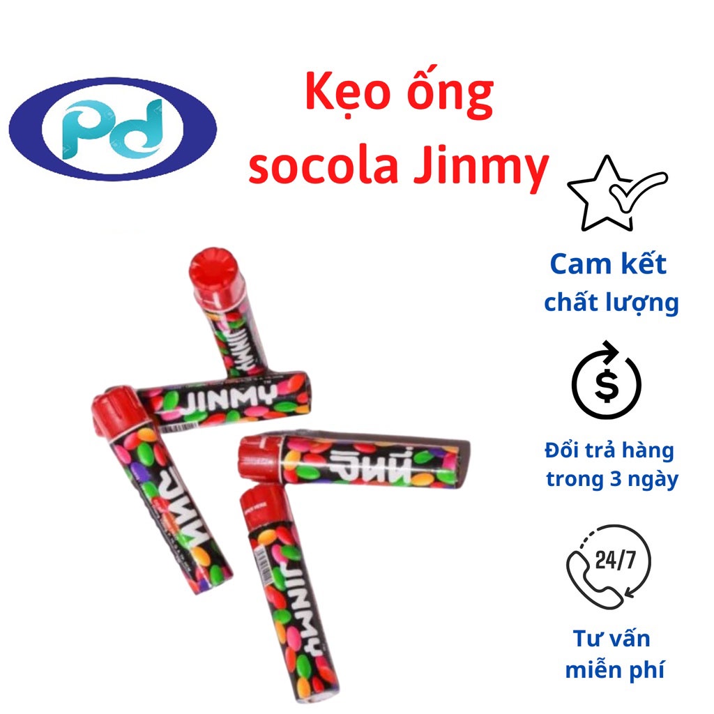 Kẹo ống socola nắp đỏ JINNY tuổi thơ chính hãng Thái Lan 15g