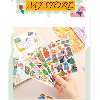 Sticker gấu thỏ cute - Animal friends - mjstore
