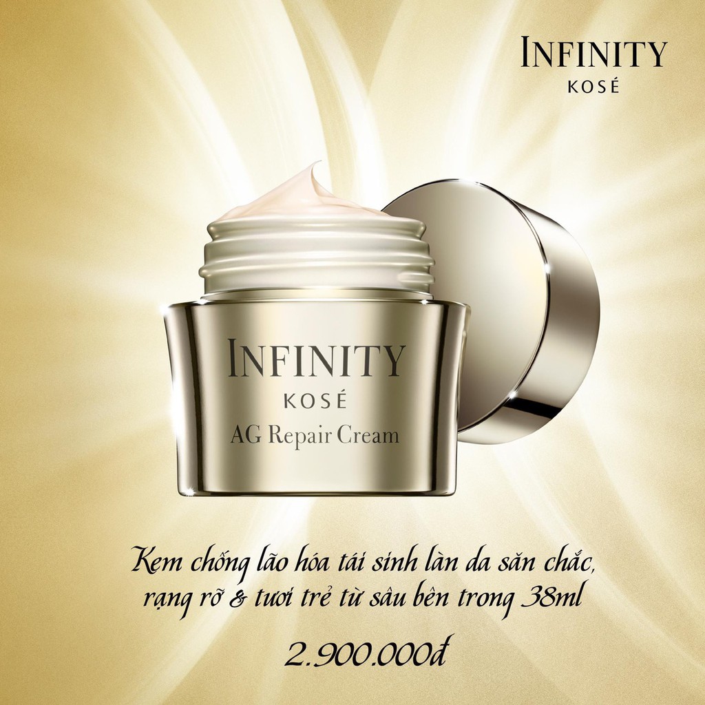 KEM CHỐNG LÃO HÓA KOSE INFINITY AG REPAIR CREAM TÁI SINH LÀN DA 38ML