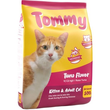 Thức ăn hạt mèo Tommy cho mèo mọi lứa tuổi 500g vị cá ngừ
