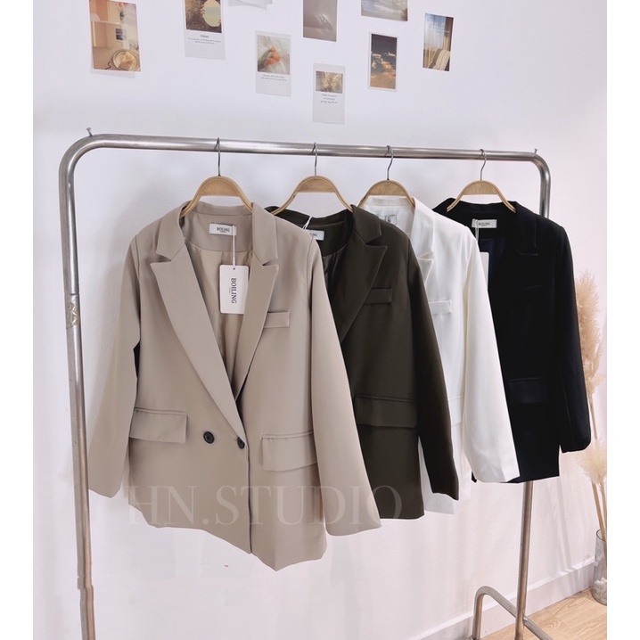 Áo Blazer nữ - Áo Blazer fom rộng tay cúc chữ hàng qccc