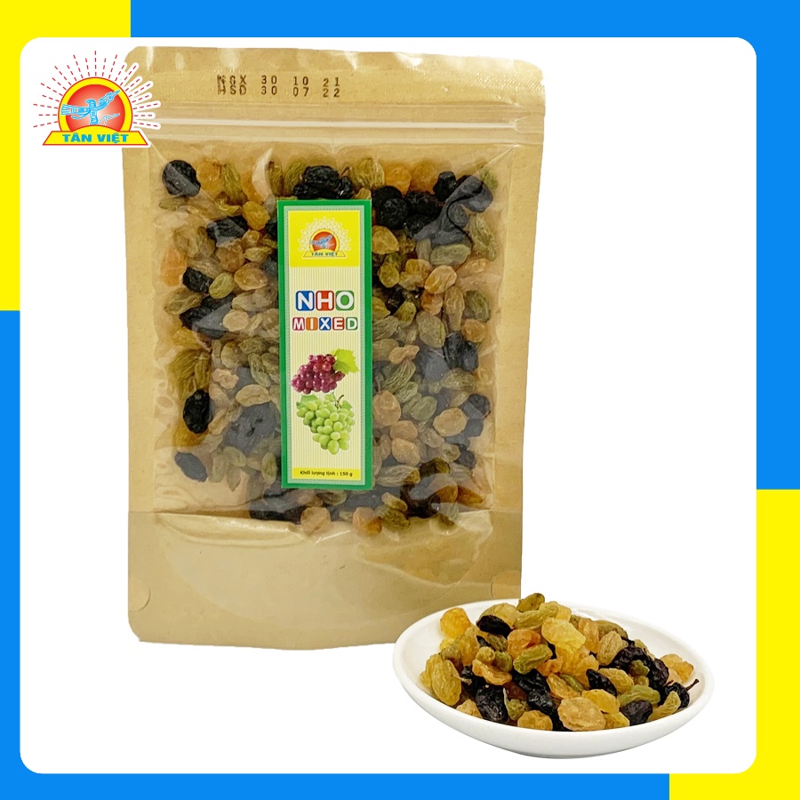 Nho Khô Thập Cẩm Mix Đủ Vị TÂN VIỆT Hương Vị Thơm Ngon Hủ 150gr - 300gr