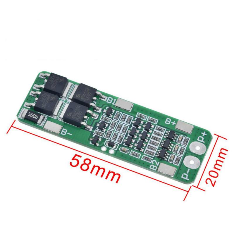 Bo Mạch Sạc Pin Lithium 18650 Pcb Bms 11.1v 12v 12.6v 3s 15a