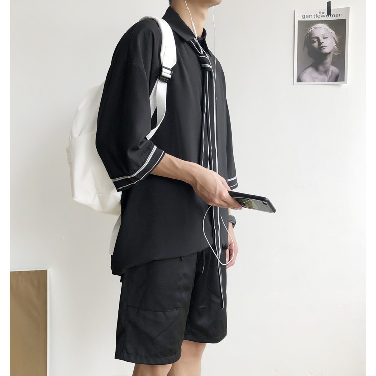 Áo Sơ Mi Nam Ngắn Tay Phối Cà Vạt Thanh Lịch Kiểu Dáng Hàn Trẻ Trung SOMI NAM 9000015CCC | BigBuy360 - bigbuy360.vn