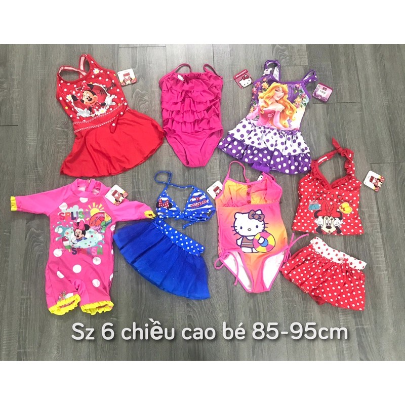 Set đồ bơi hoạ tiết siêu xinh bé gái sz 12-35kg