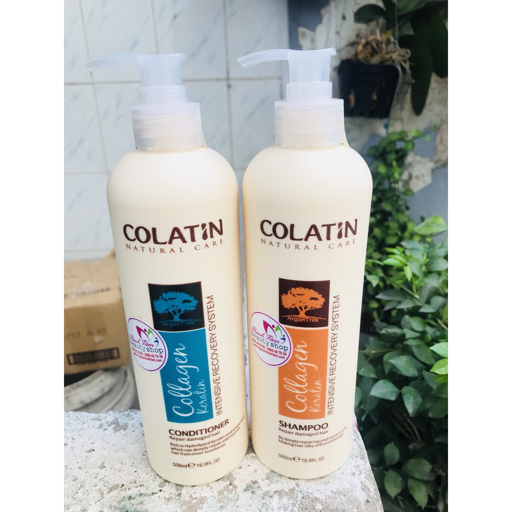 Dầu xả dưỡng tơ tằm siêu mềm mượt Colatin Natural Care Conditioner 500ml ( New )