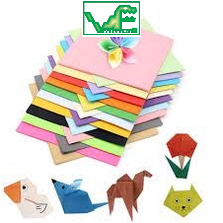 Set 100 Tờ Giấy Xếp Hình Nghệ Thuật Nhật Bản Origami Nhiều Màu Sắc Dùng Để Trang Trí Thiệp / Sổ Tay / Thủ Công