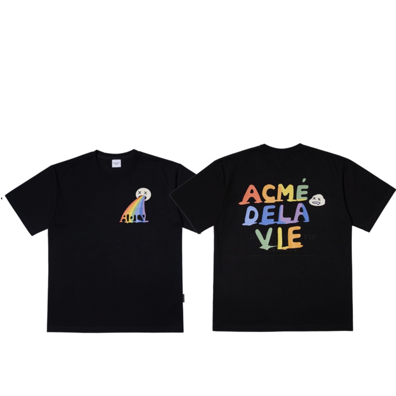 ADLV Áo thun tay ngắn dáng rộng bằng cotton in họa tiết thời trang phong cách Hàn Quốc cho cặp đôi # 44