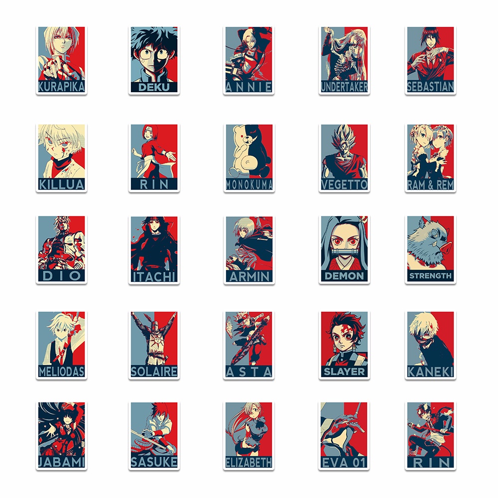 Bộ 50 miếng sticker dán trang trí laptop chống nước họa tiết hoạt hình xinh xắn