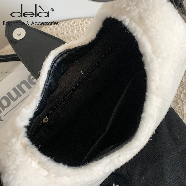 Dela Túi Đeo Vai Bằng Len Cừu Thời Trang Mùa Đông Mới Cho Nữ