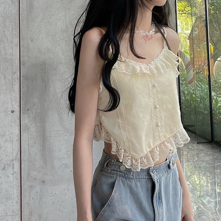 Áo hai dây Phối Ren Thiết Kế Độc Đáo Thời Trang