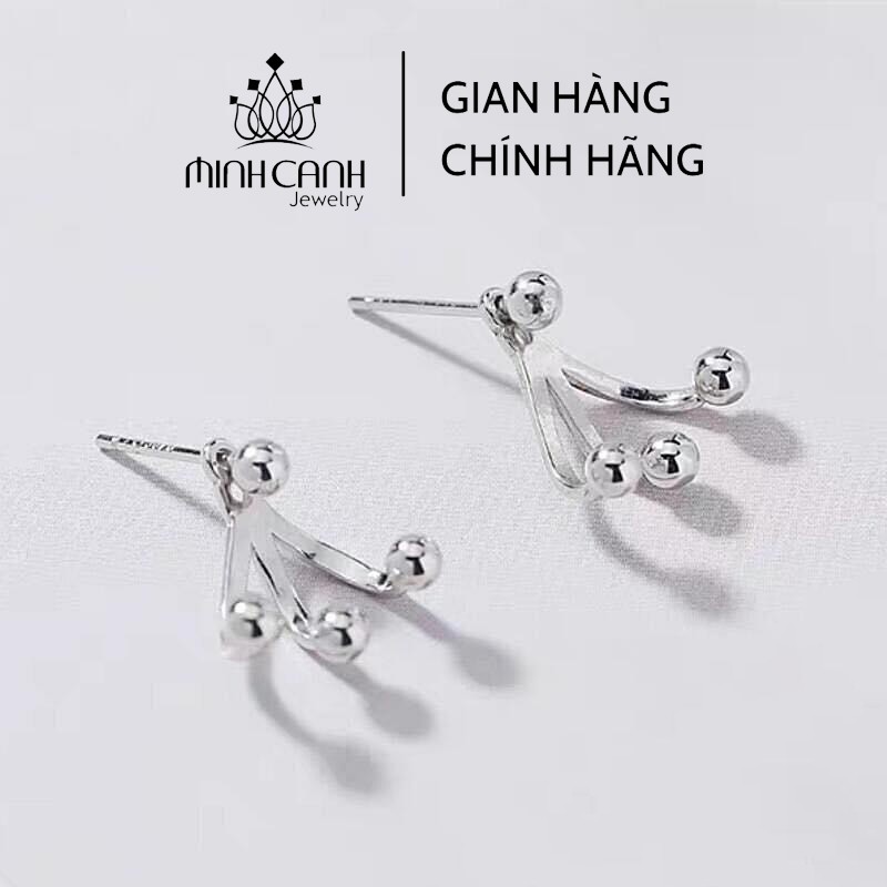 Bông Tai Bạc 3 Bi Treo Cá Tính - Minh Canh Jewelry